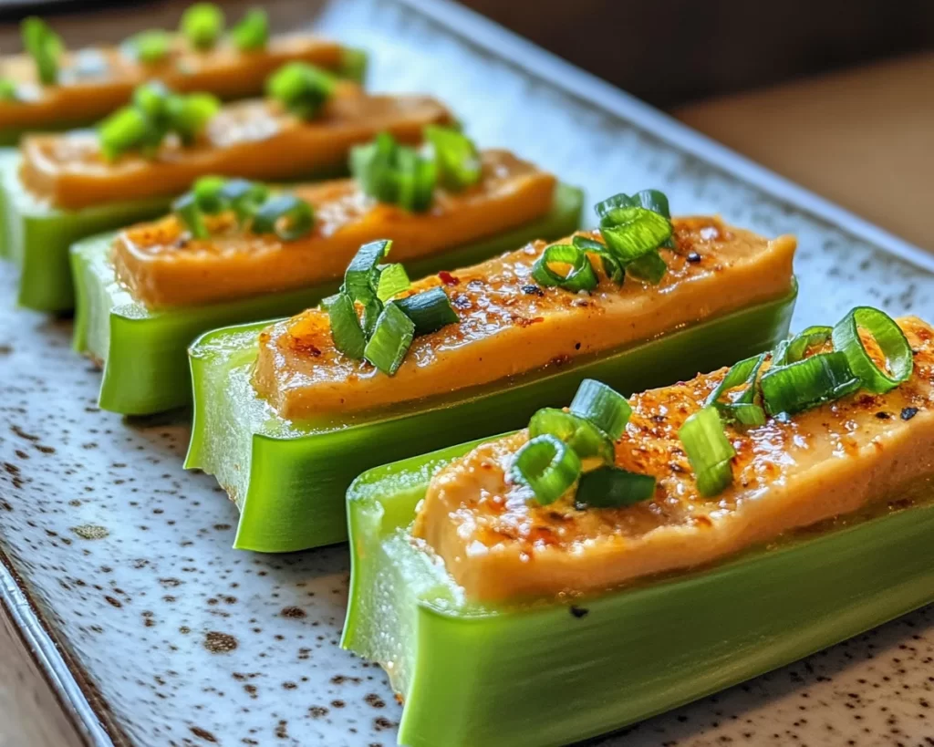 Weird Snacks: Peanut Butter Sriracha Celery Boats in 5 Minutes