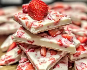 Spring Desserts: Strawberry Cream Yogurt Bark in 5 Ingredients