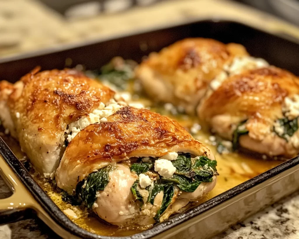 Spring Dinner: Spinach & Feta Stuffed Chicken in 5 Ingredients