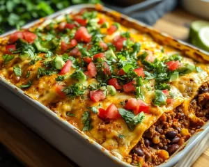 Easy Dinner Recipes for Family: Beef & Bean Burrito Bake in 25 Minutes