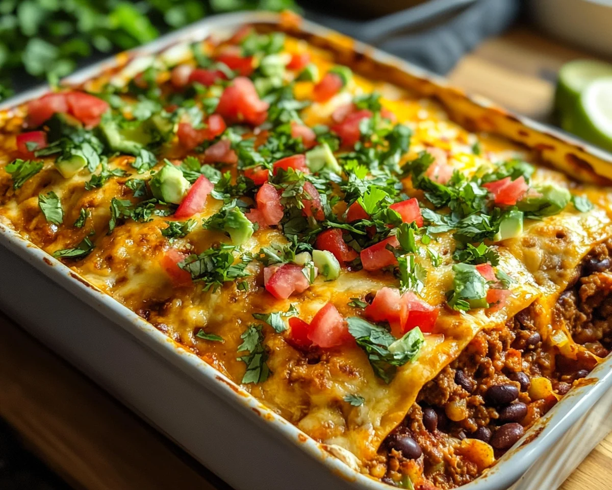 Easy Dinner Recipes for Family: Beef & Bean Burrito Bake in 25 Minutes