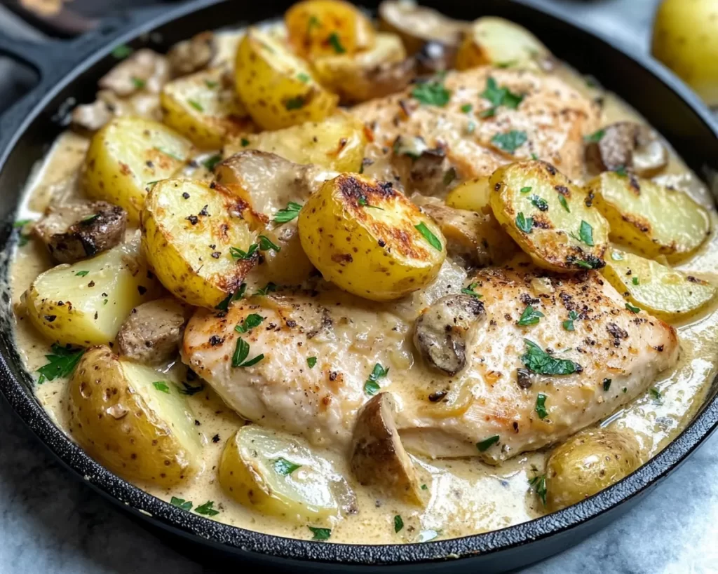 Easy Dinner Recipes for Family: Creamy Garlic Chicken & Potatoes in 30 Minutes