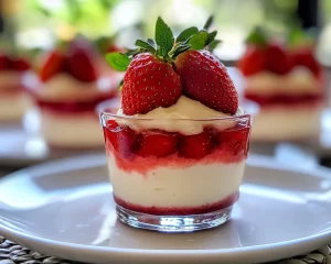 Spring Dessert: No Bake Strawberry Dessert Cups