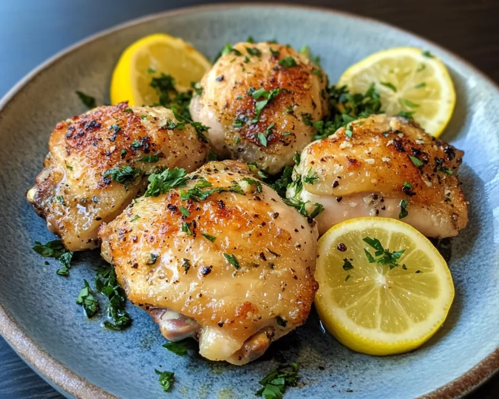 Spring Dinner: Garlic Parmesan Roasted Chicken Thighs in 25 Minutes