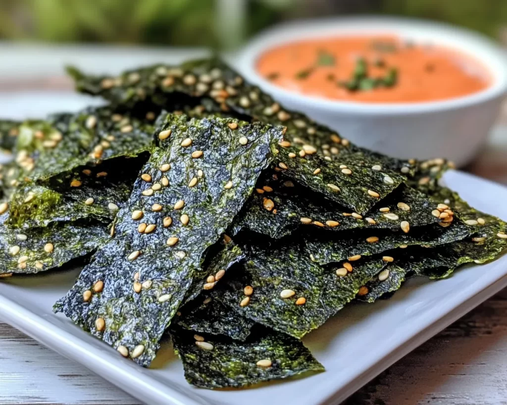 Weird Snacks: Crispy Seaweed Chips With Sriracha Mayo in 15 Minutes