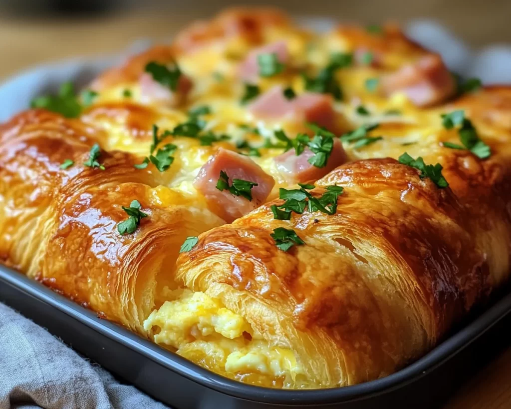 Spring Brunch: Croissant Egg Bake With Ham and Cheese in 30 Minutes