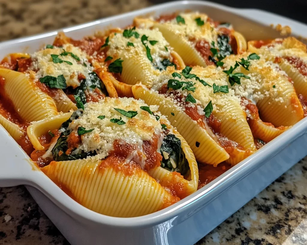 Easy Dinner Recipes for Family: Stuffed Shells with Spinach in 7 Steps