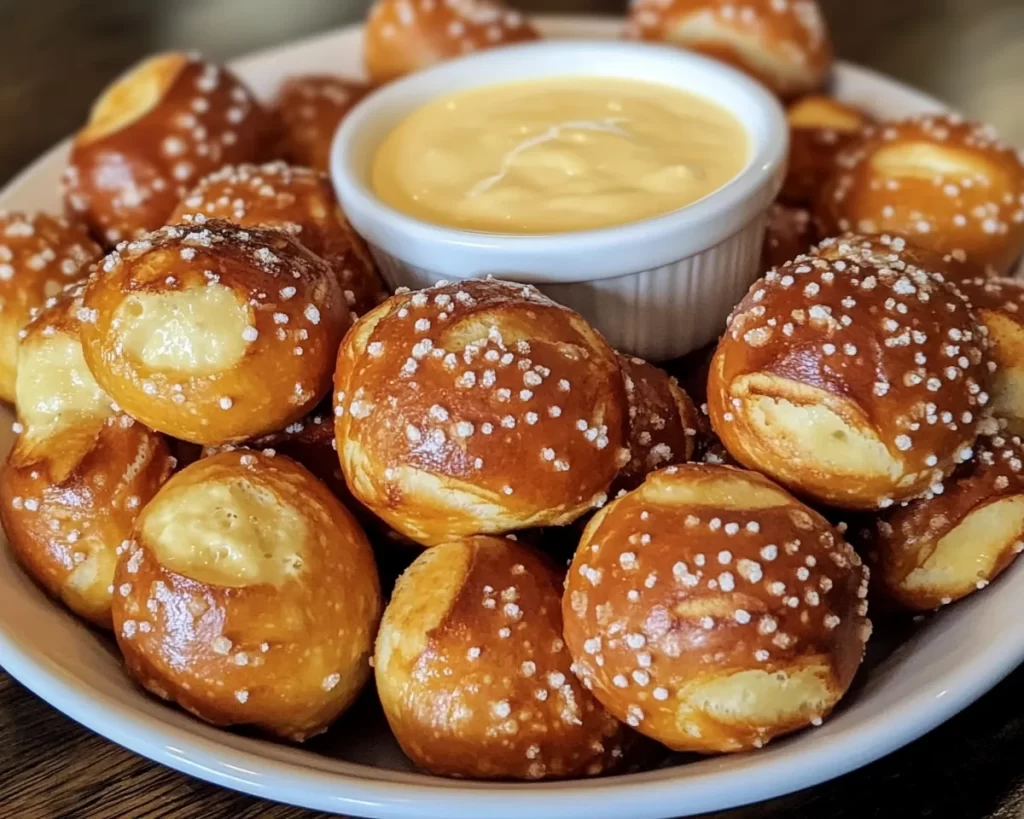 Baseball Snacks: Soft Pretzel Bites With Cheese Dip in 25 Minutes