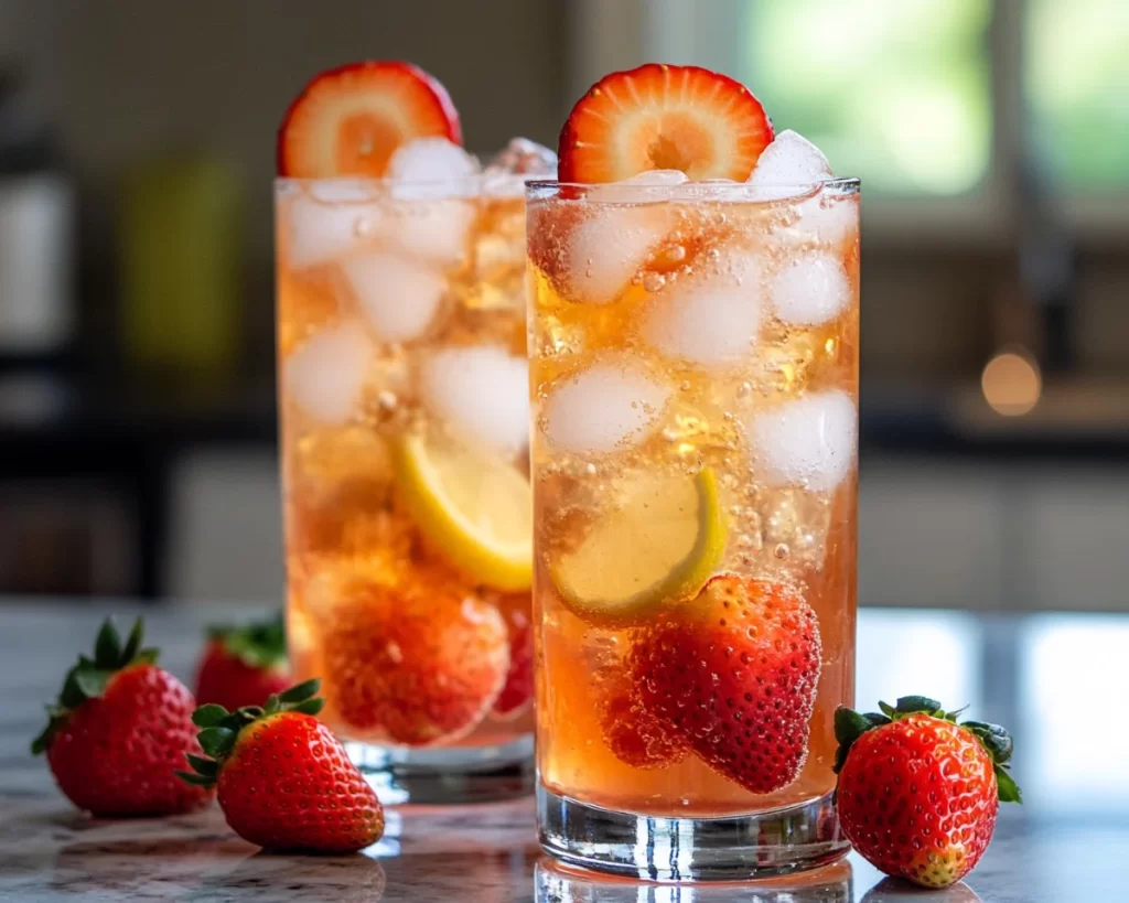 Spring Drinks: Sparkling Strawberry Lemonade Mocktail