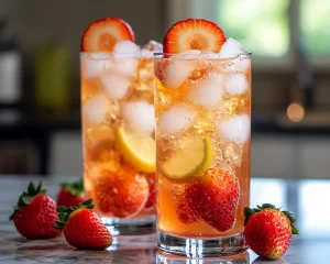 Spring Drinks: Sparkling Strawberry Lemonade Mocktail
