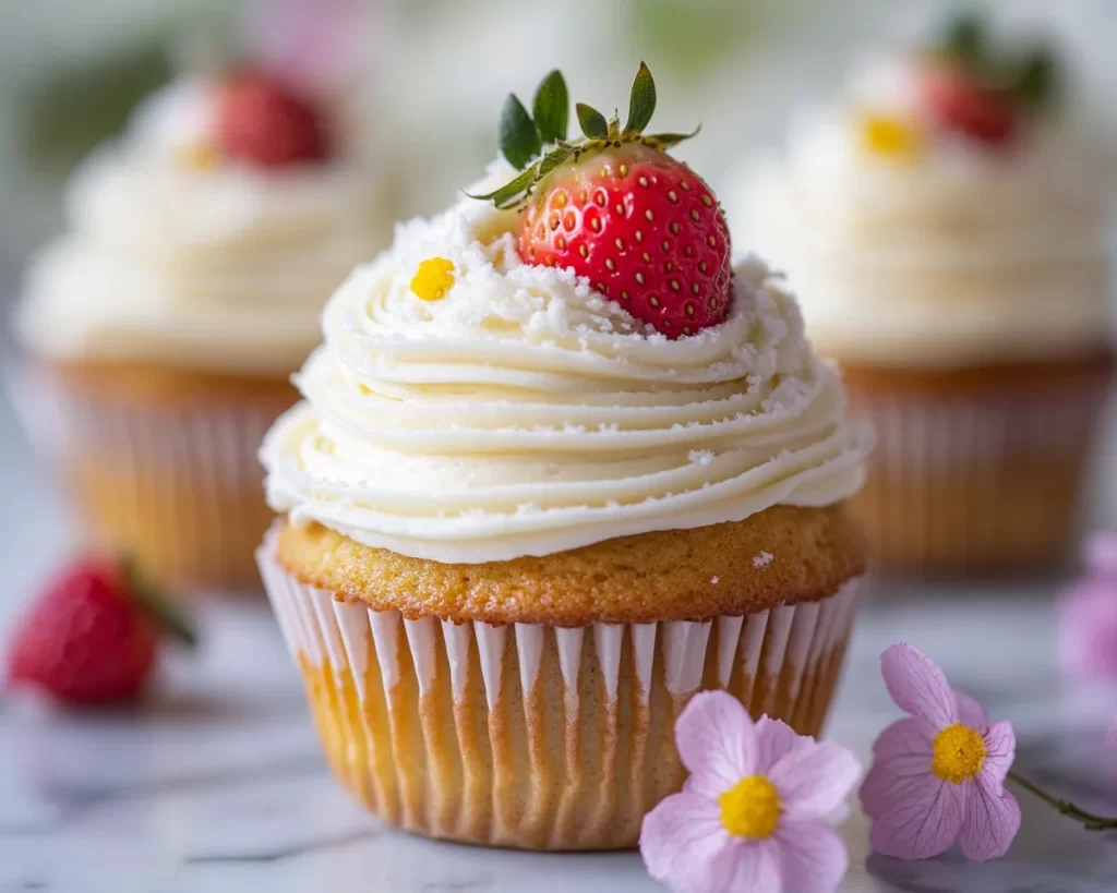 Spring Cupcakes: Vanilla Bean Strawberry Cupcakes in 7 Steps