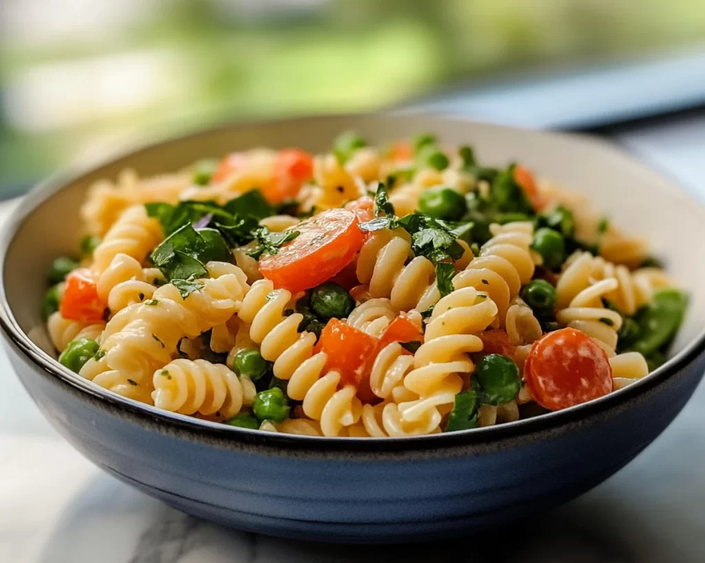Spring Dinner Ideas: Veggie Pasta Salad with Lemon Dressing