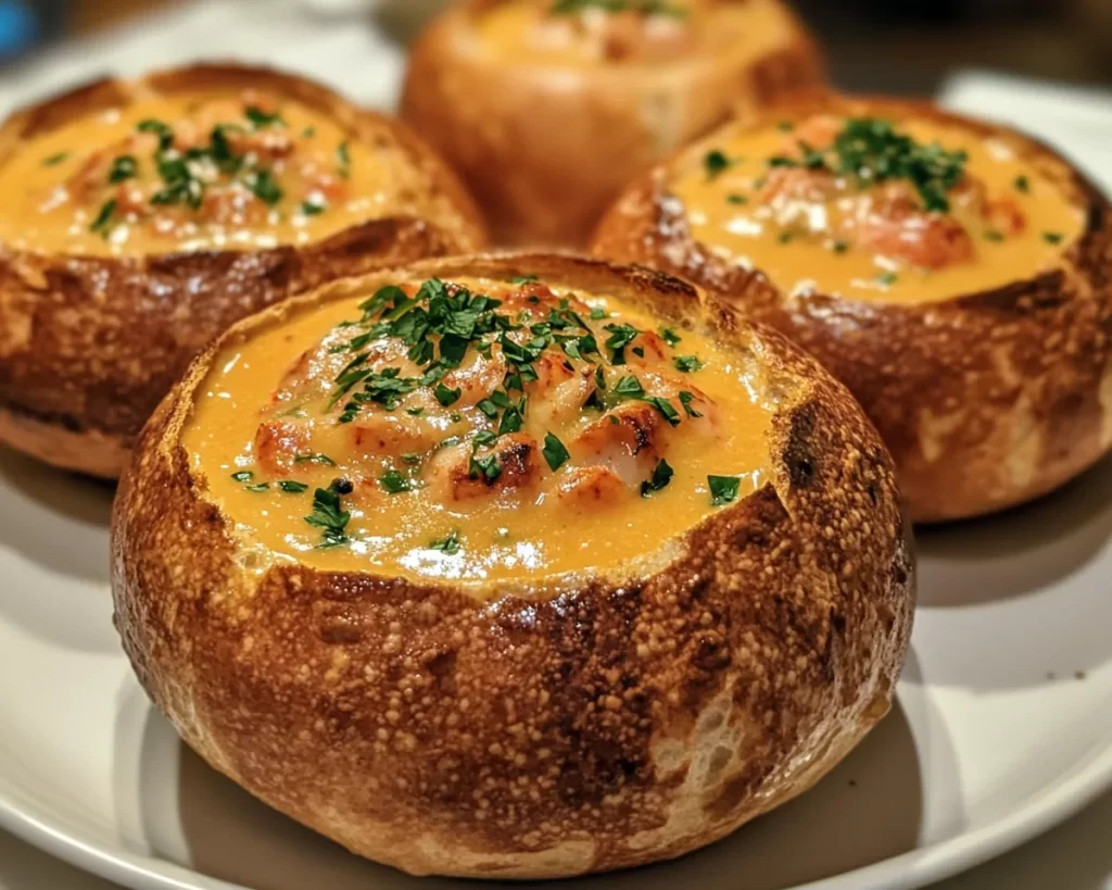 Spring Dinner Party: Lobster Bisque in Individual Bread Bowls in 30 Minutes