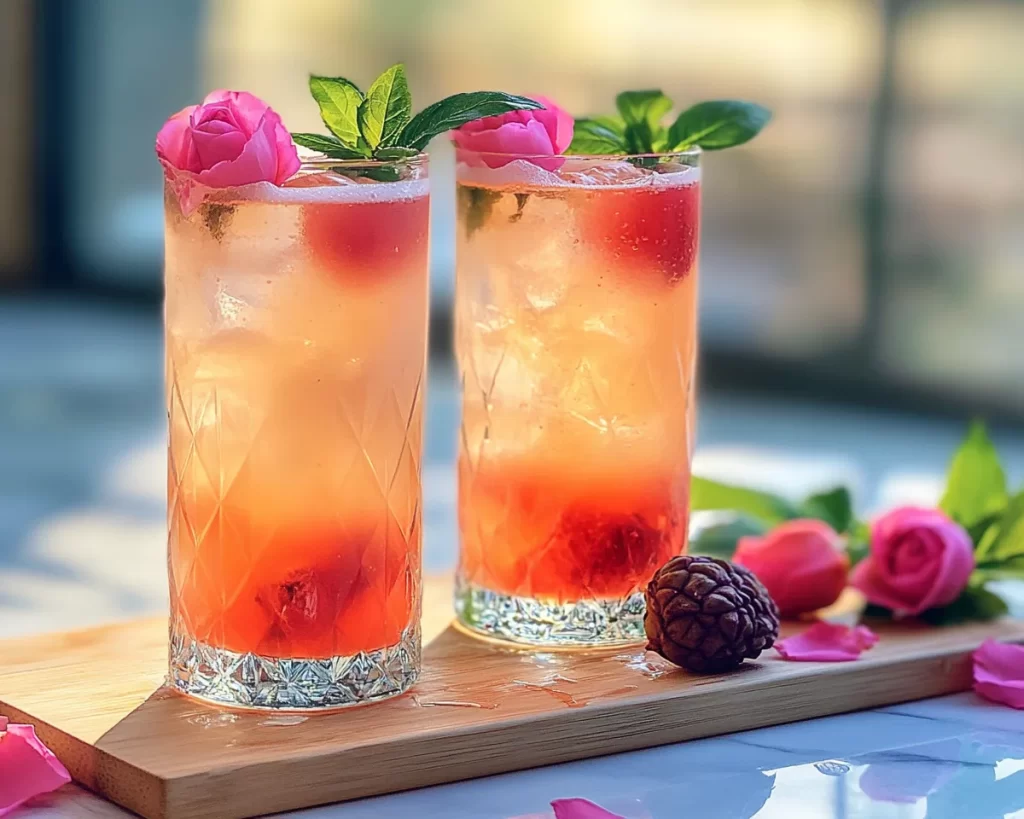 Spring Drinks: Rose Lychee Sparkling Punch in 10 Minutes