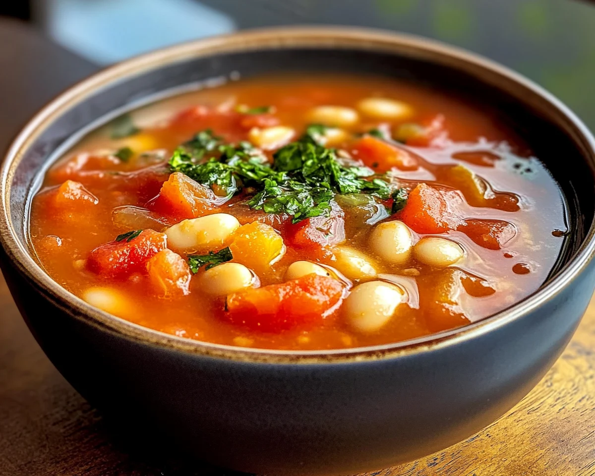 Spring Soup: Tomato & White Bean Soup in 30 Minutes