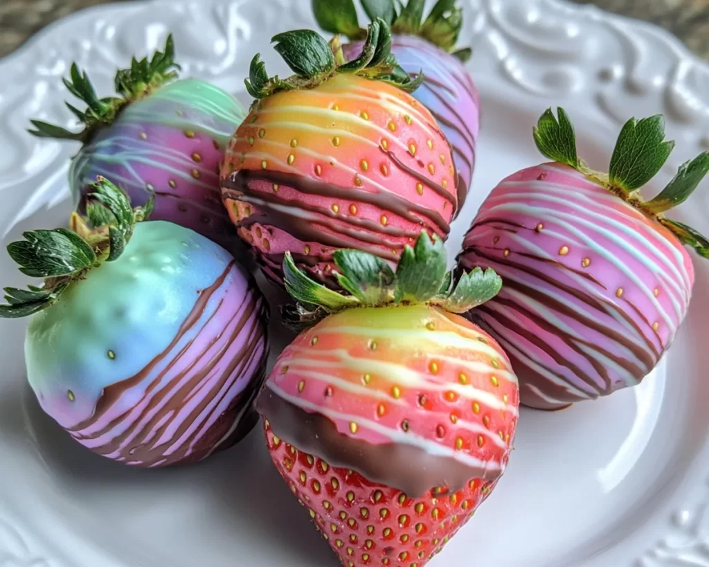 Easter Chocolate Covered Strawberries: Tie Dye Pastel Chocolate Strawberries in 25 Minutes