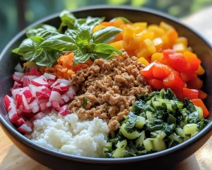 Summer Meals: Thai Basil Ground Turkey Bowl in 20 Minutes