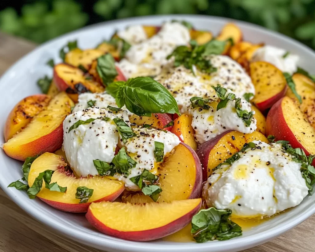 Summer Meals: Grilled Peach and Burrata Salad in 15 Minutes