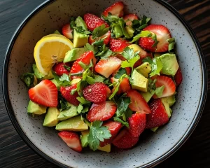 Spring Salad: Strawberry Avocado Salad with Lemon Dressing