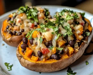 Healthy Easy Recipes: Black Bean Stuffed Sweet Potato in 25 Minutes