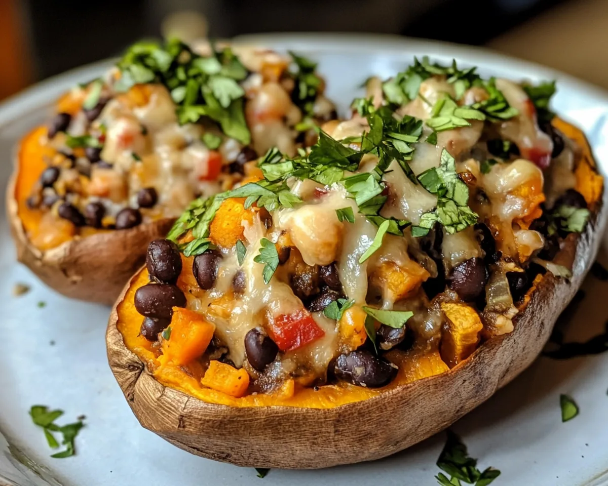 Healthy Easy Recipes: Black Bean Stuffed Sweet Potato in 25 Minutes