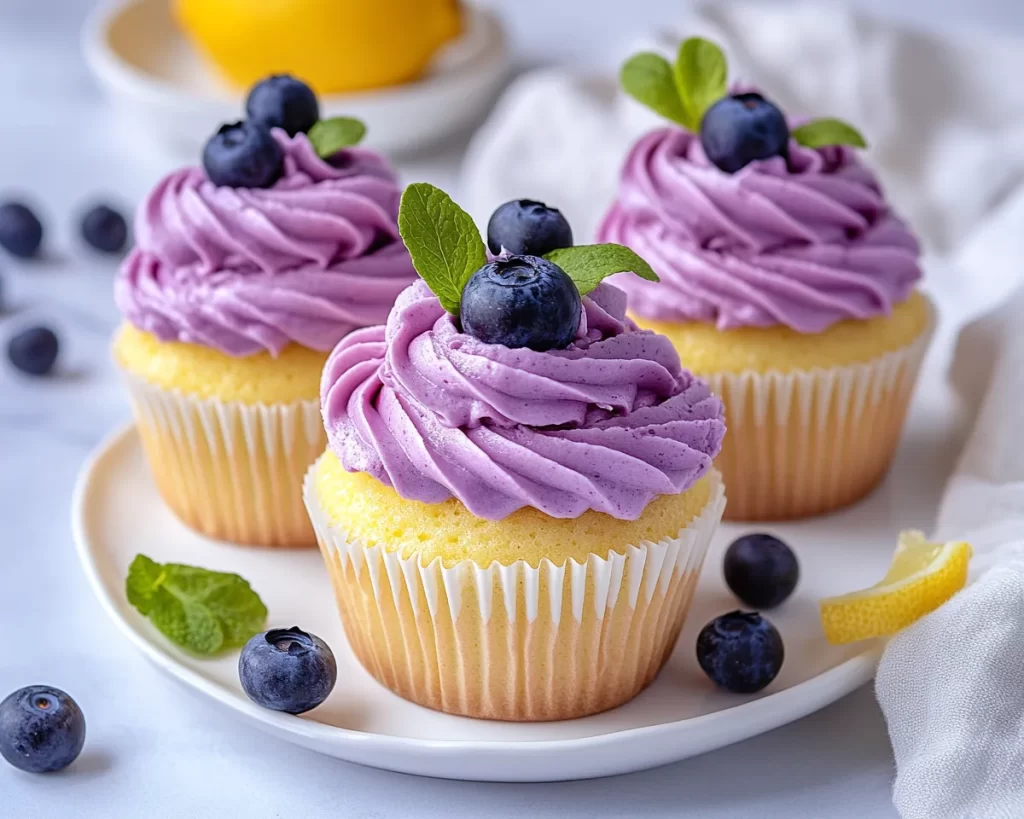 Spring Cupcakes: Blueberry Lemon Frosted Cupcakes in 7 Steps