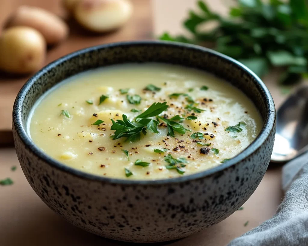 Spring Soup: Creamy Spring Potato Soup (Light)