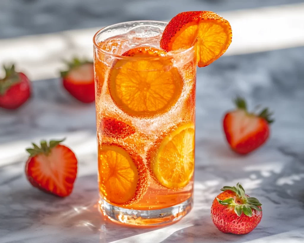 Soda Drinks Recipes: Orange Strawberry Soda (Quick)