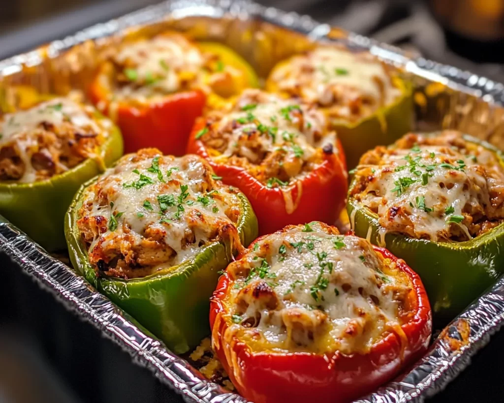 Summer Dinner Ideas: BBQ Chicken Stuffed Peppers in 25 Minutes