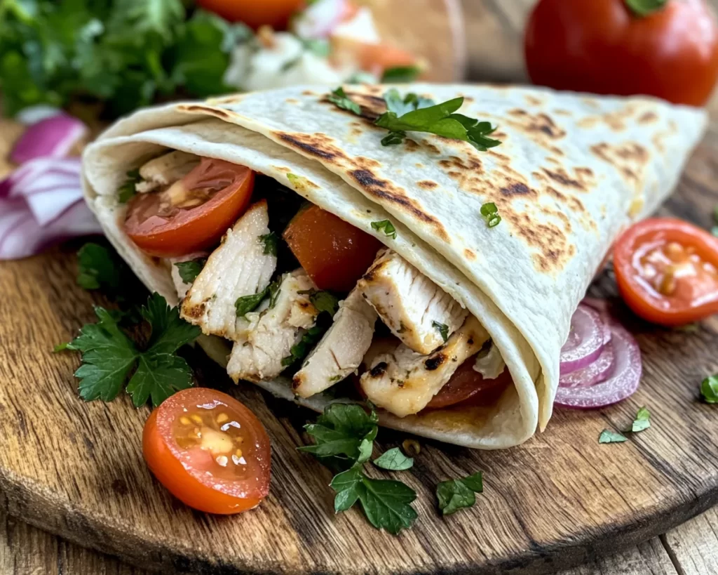 Healthy Easy Greek Chicken Wraps (Lunch Idea)