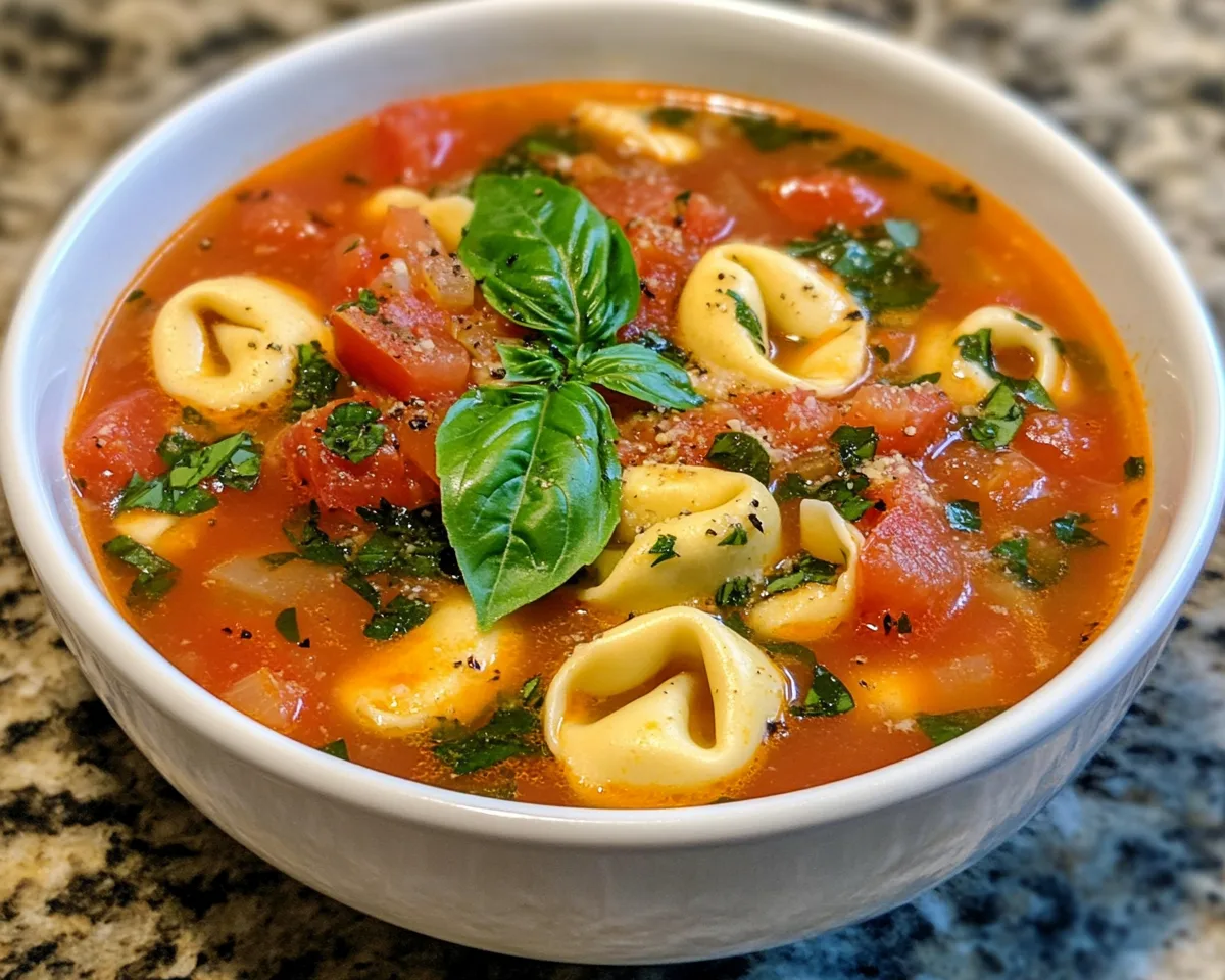 Spring Soup: Tomato Basil Tortellini Soup in 25 Minutes