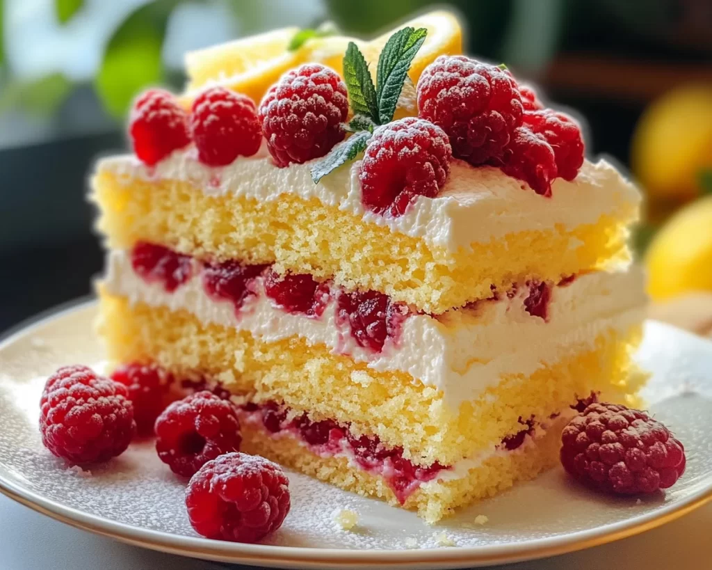 Spring Cake: Lemon Raspberry Cake (Easy)