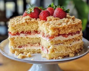 Spring Baking: Strawberry Cream Crumb Cake in 7 Steps