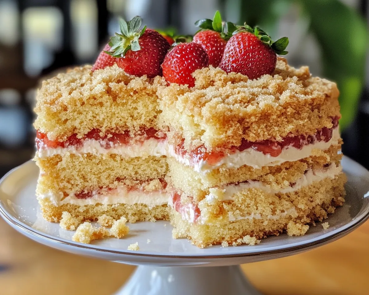 Spring Baking: Strawberry Cream Crumb Cake in 7 Steps