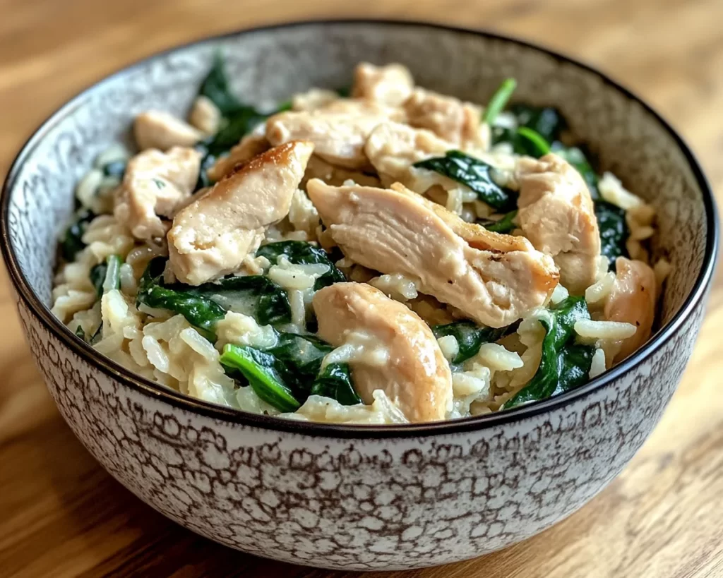 Easy Dinner Recipes for Family: Creamy Chicken & Spinach Rice in 25 Minutes