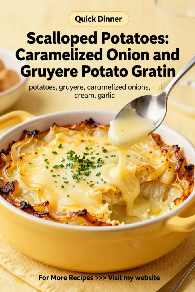 Scalloped Potatoes: Caramelized Onion and Gruyere Potato Gratin in 40 Minutes