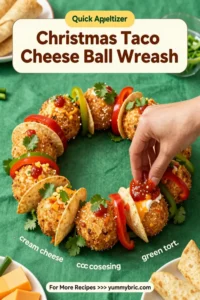 Christmas Taco Cheese Ball Wreath