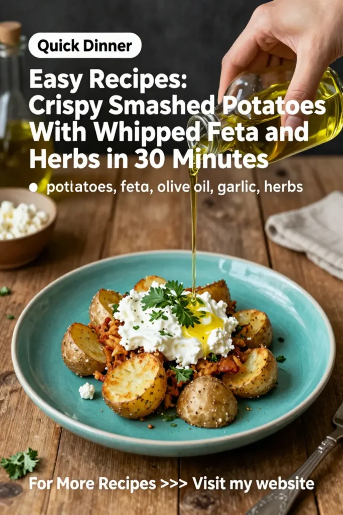 Easy Recipes: Crispy Smashed Potatoes With Whipped Feta and Herbs in 30 Minutes