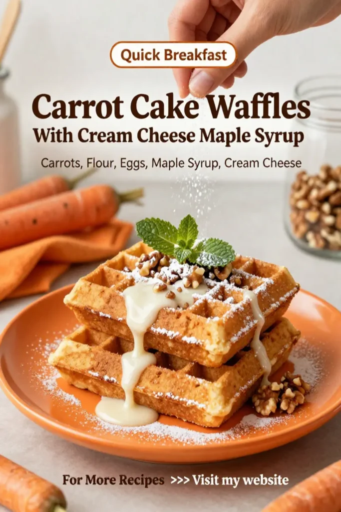 Carrot Cake Recipe: Carrot Cake Waffles With Cream Cheese Maple Syrup in 20 Minutes