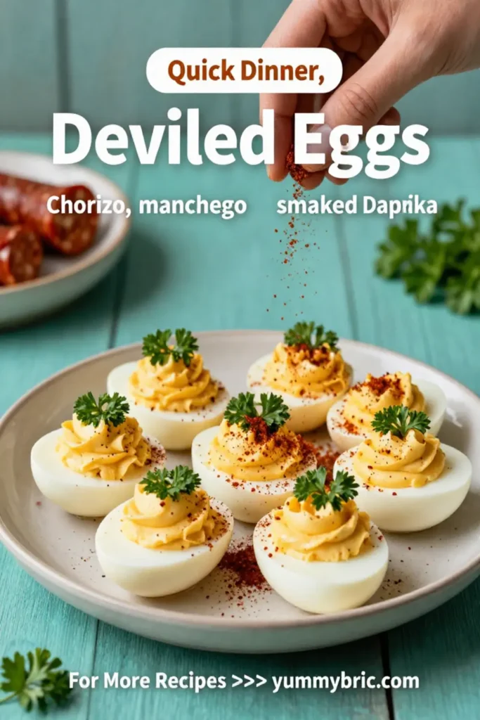 Deviled Eggs: Chorizo and Manchego Deviled Eggs With Smoked Paprika in 25 Minutes