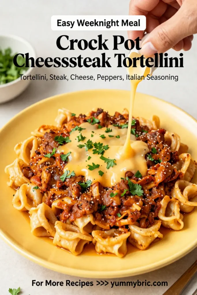 Crock Pot Cheesesteak Tortellini Recipe