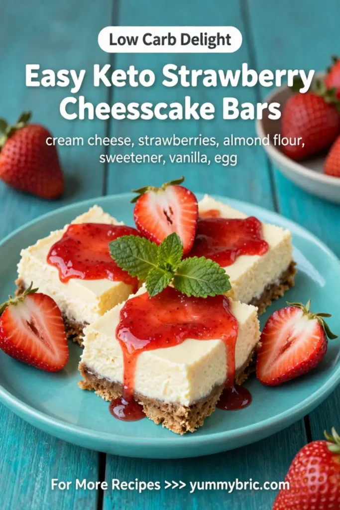 Easy Keto Strawberry Cheesecake Bars