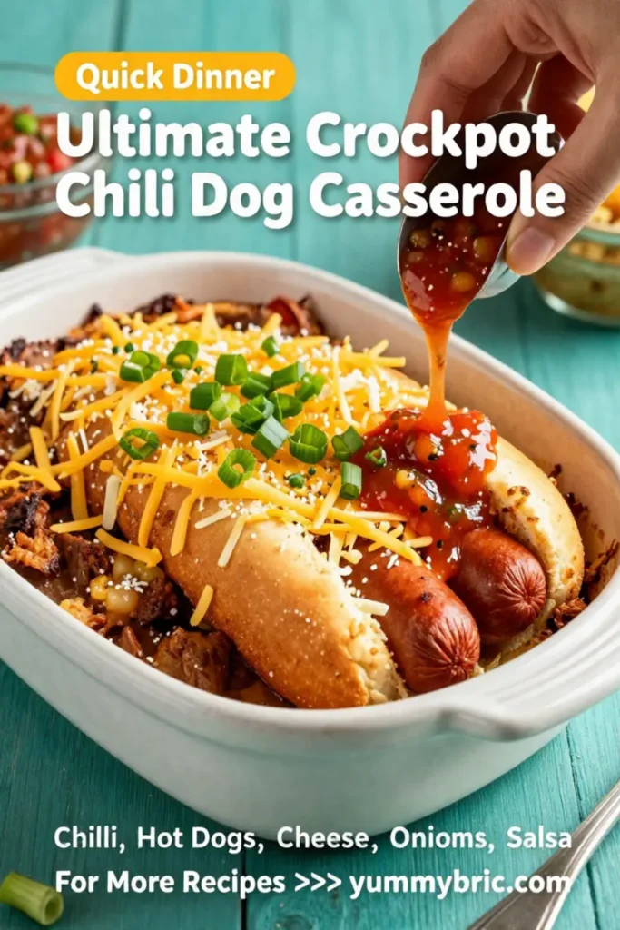Ultimate Crockpot Chili Dog Casserole