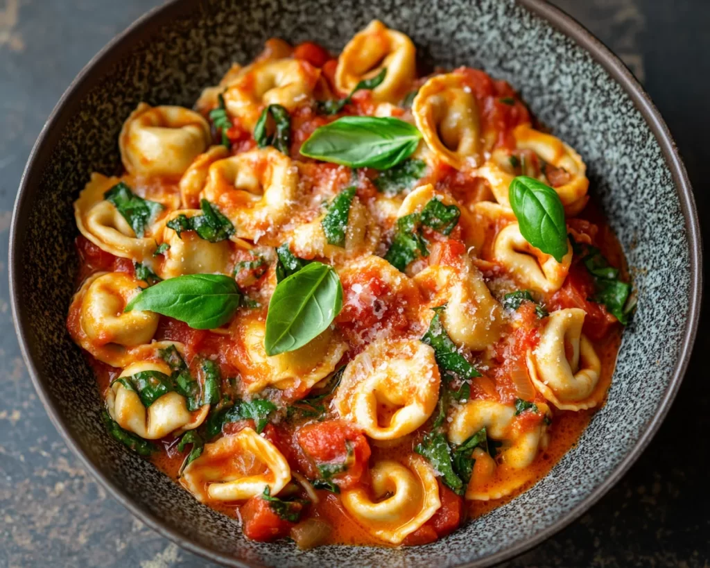 Easy Dinner Recipes: One Pot Creamy Tuscan Tortellini in 20 Minutes