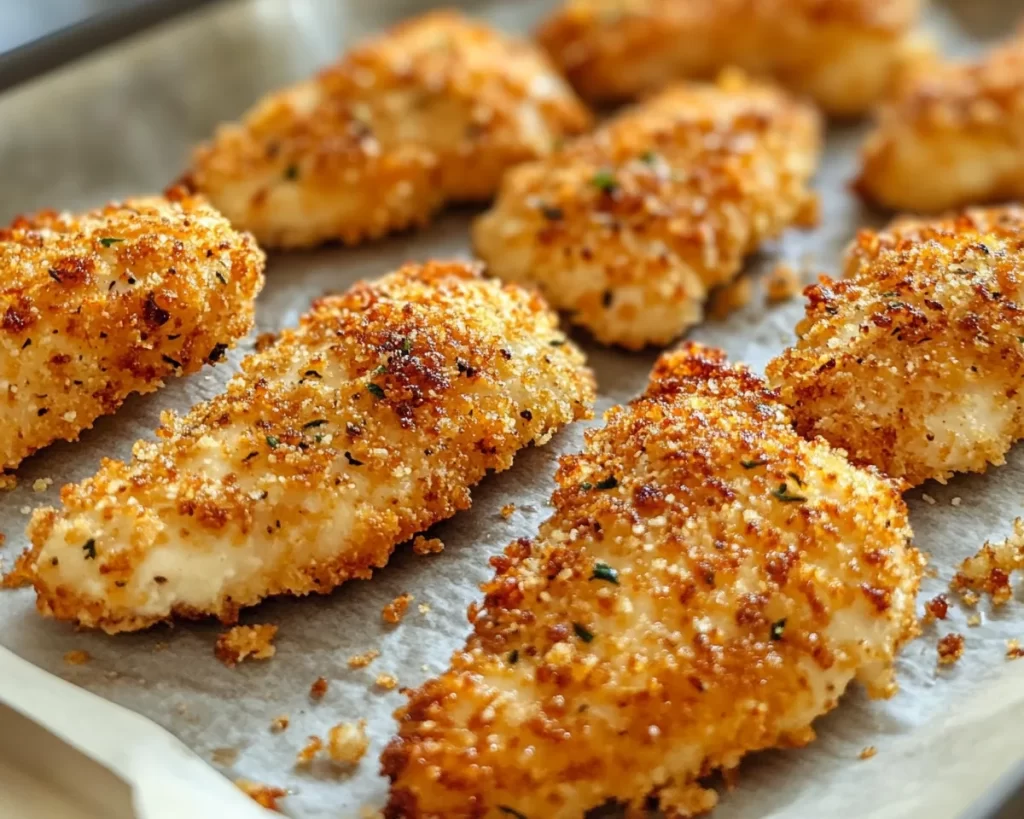 Chicken Recipes: Crispy Baked Panko Parmesan Chicken Tenders in 25 Minutes