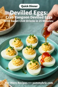 Deviled Eggs: Crab Rangoon Deviled Eggs With Sweet Chili Drizzle in 25 Minutes