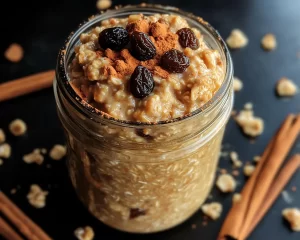 Overnight Oats: Carrot Cake Overnight Oats With Raisins and Cinnamon in 5 Minutes