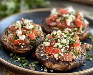 Healthy Dinner Recipes: Mediterranean Stuffed Portobello Mushrooms With Feta in 25 Minutes