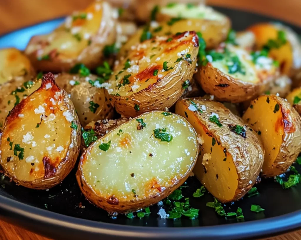 Easter Side Dishes: Garlic Parmesan Roasted Baby Potatoes for Easter in 25 Minutes