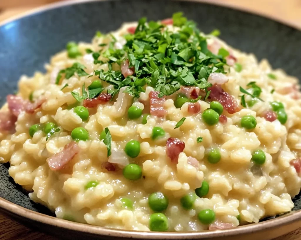 Easter Side Dishes: Creamy Pea and Bacon Spring Risotto in 30 Minutes